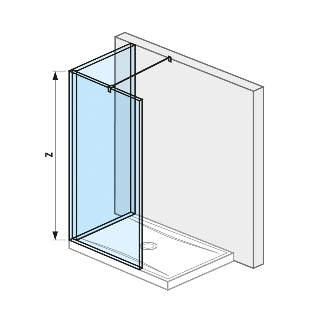 Sprchové steny, walk-in Strieborný profil Pure H2694260026681 Jika