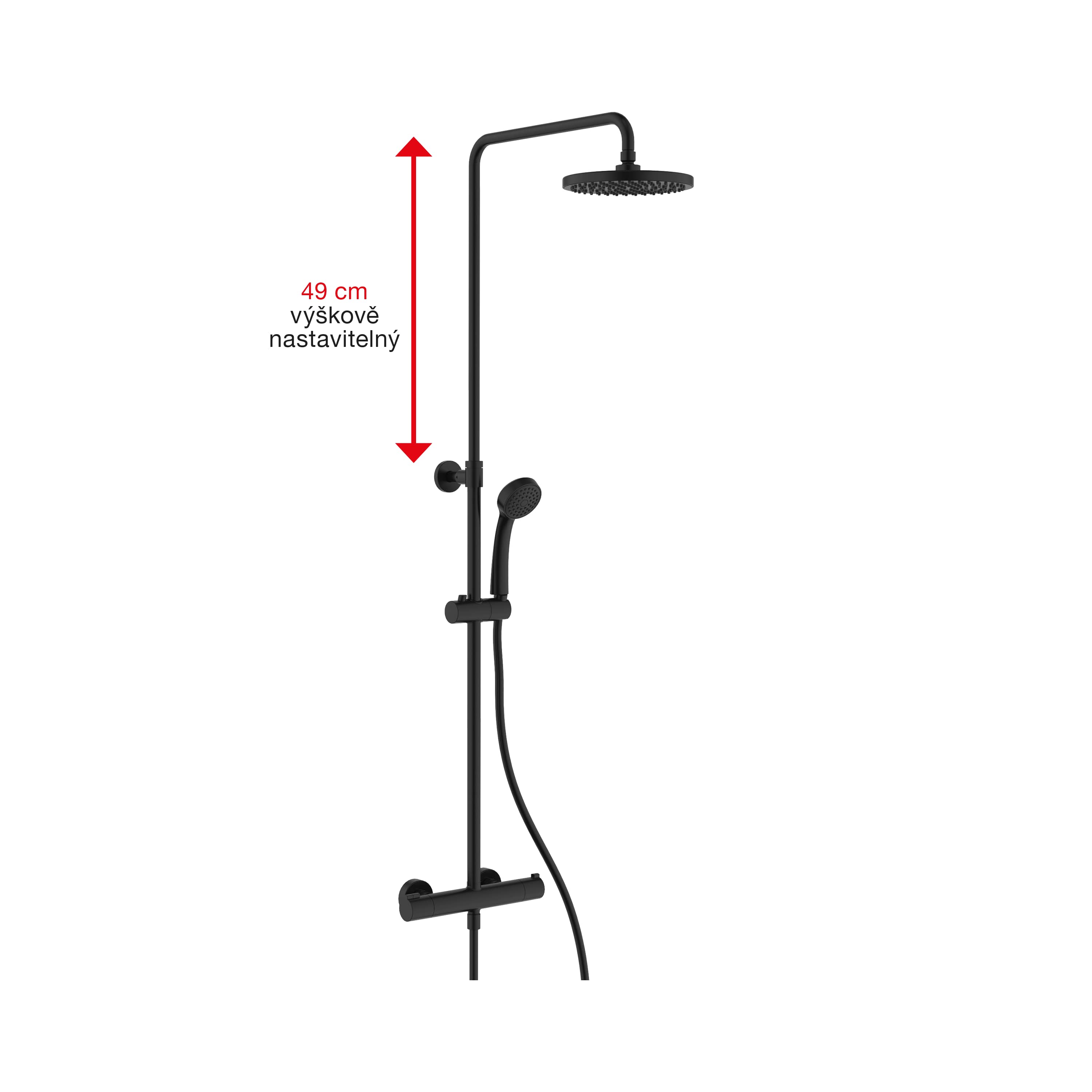 Sprchové batérie Čierna matná Cubix H3332I77165311 Jika